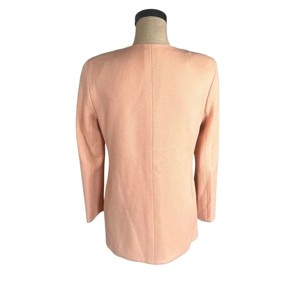 Akris Bergdorf Goodman Peach Textured Wool Button Front Jacket Size US 8 - Picture 3 of 7